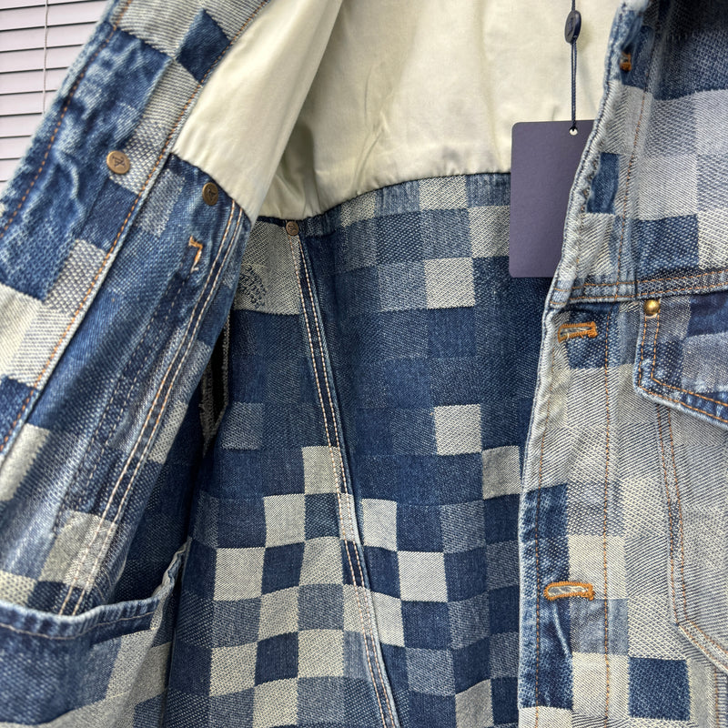 Jaqueta Jeans Louis Vuitton Com Xadrez Demier