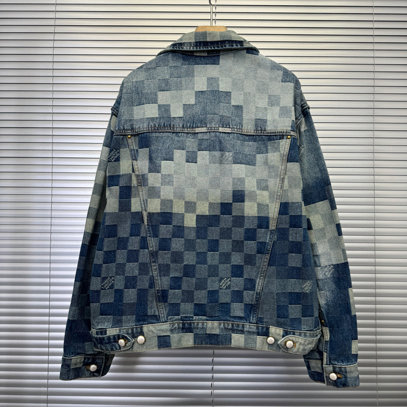 Jaqueta Jeans Louis Vuitton Com Xadrez Demier