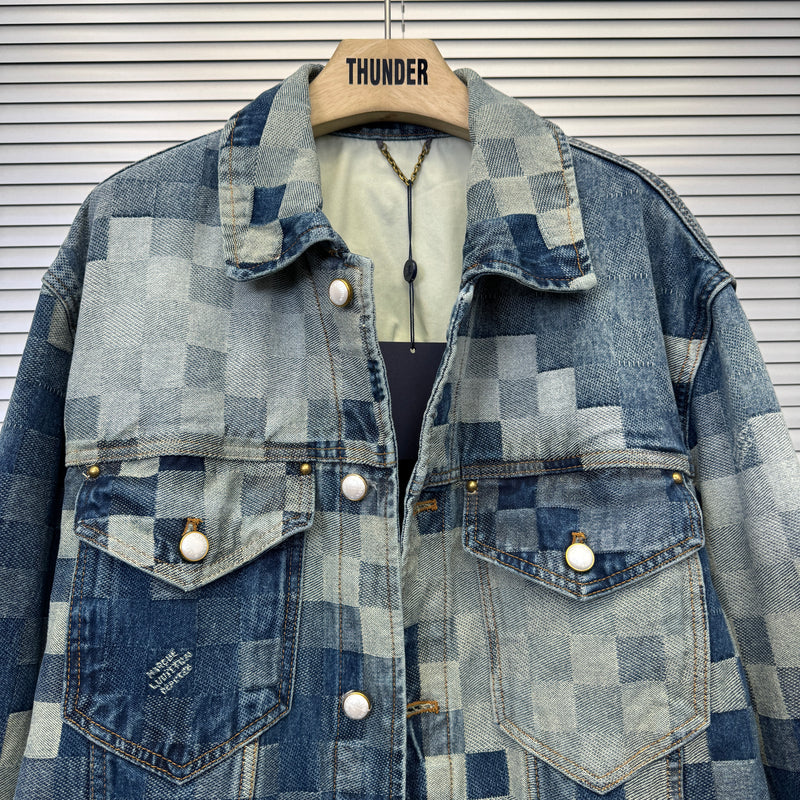 Jaqueta Jeans Louis Vuitton Com Xadrez Demier