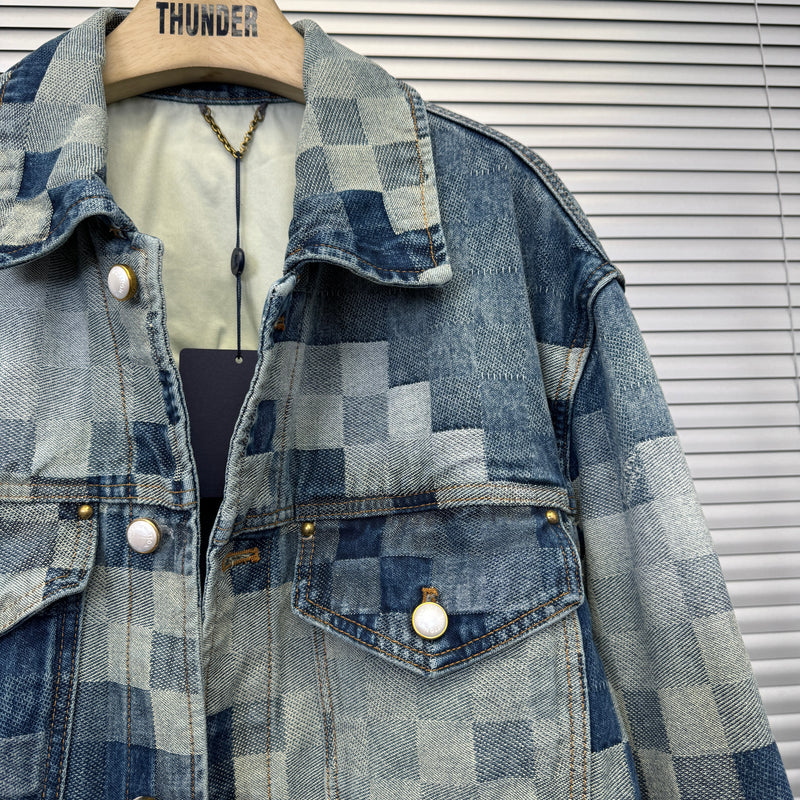 Jaqueta Jeans Louis Vuitton Com Xadrez Demier
