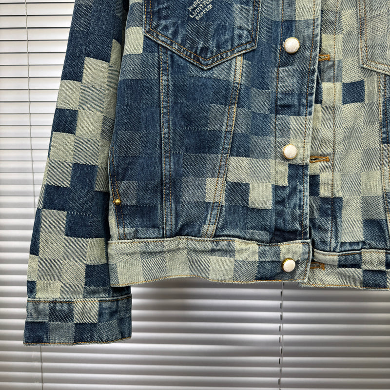 Jaqueta Jeans Louis Vuitton Com Xadrez Demier