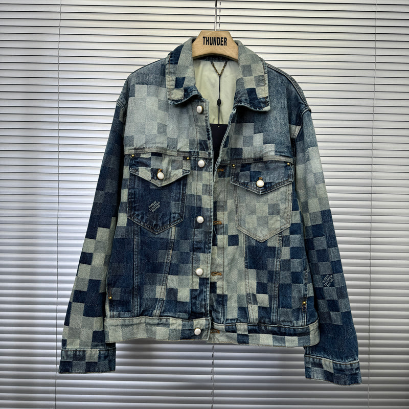 Jaqueta Jeans Louis Vuitton Com Xadrez Demier